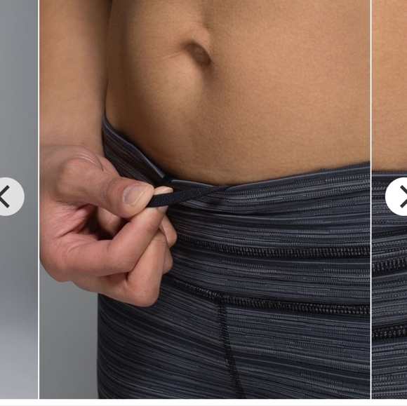 Lululemon Run Inspire Crop Leggings Cyber Stripe Deep Coal Black size 6 - Picture 4 of 16